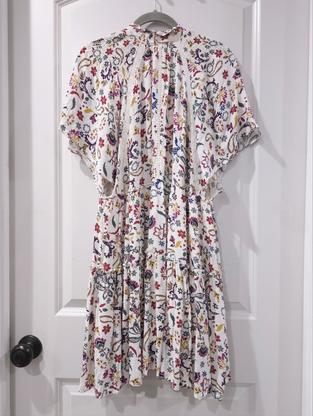 OLIVACEOUS Boho Tiered Floral Mini Dress | Effortless Festival & Resort Style, L - Picture 10 of 16